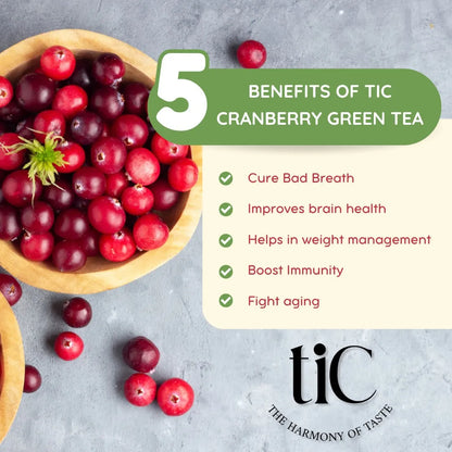 TIC Cranberry, Peach & Ginger Lemon Iced Green Tea 2 piece each | 250ml Pack of 6