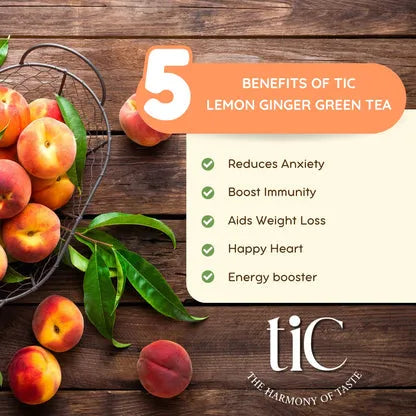 TIC Cranberry, Peach & Ginger Lemon Iced Green Tea 2 piece each | 250ml Pack of 6